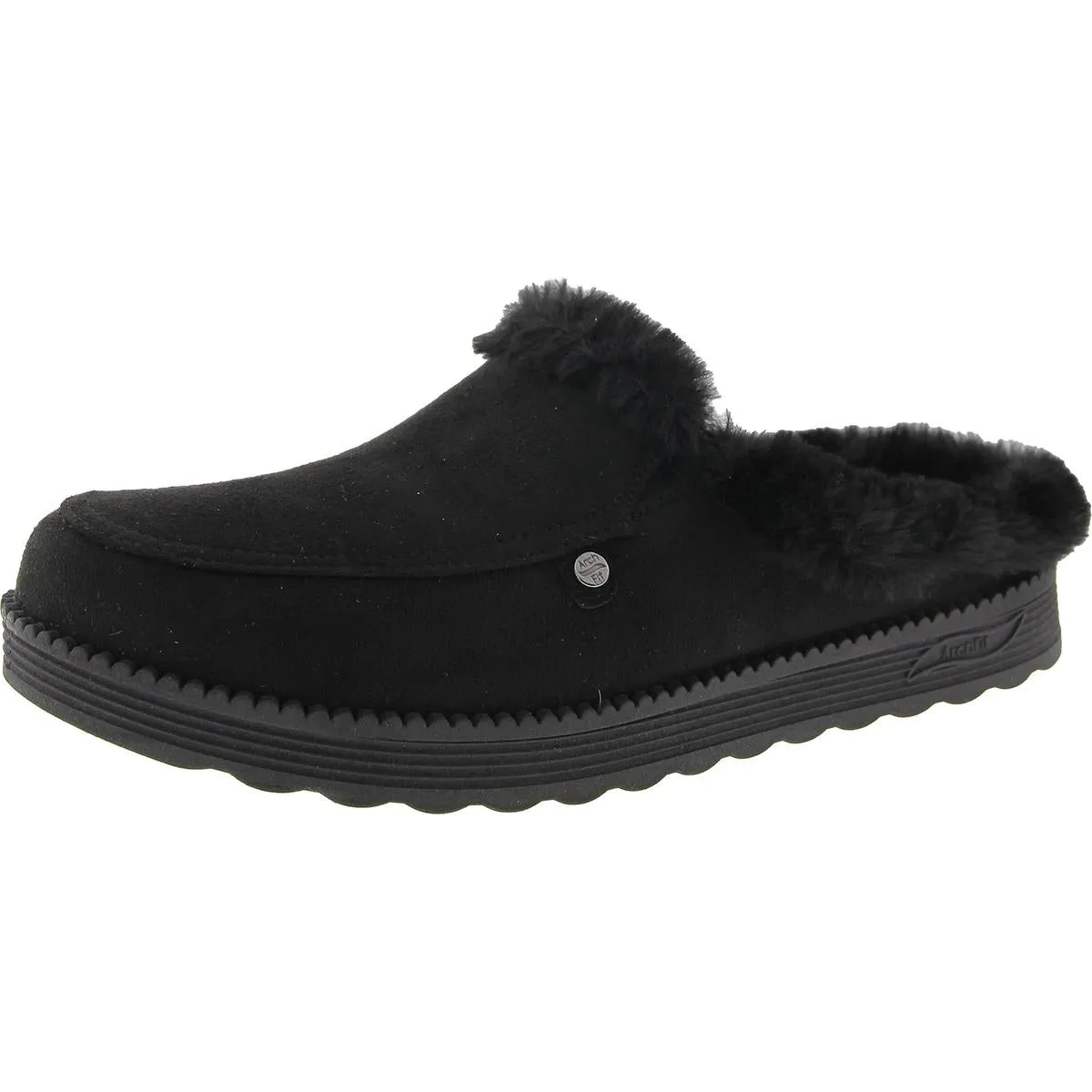 Womens Faux Fur Lined Vegan Suede  Clogs