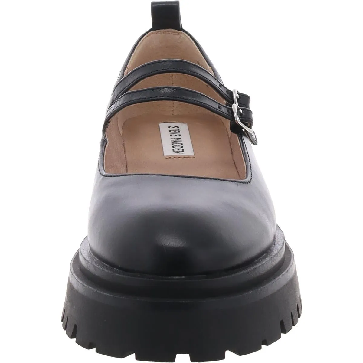 Womens Faux Leather Buckle Mary Janes