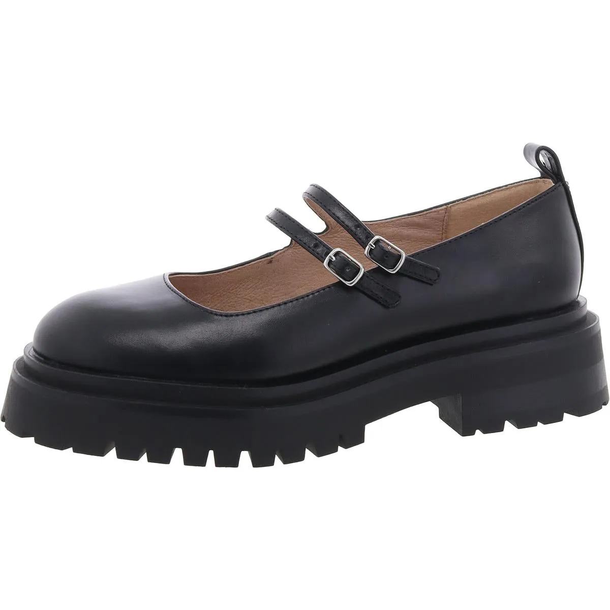 Womens Faux Leather Buckle Mary Janes