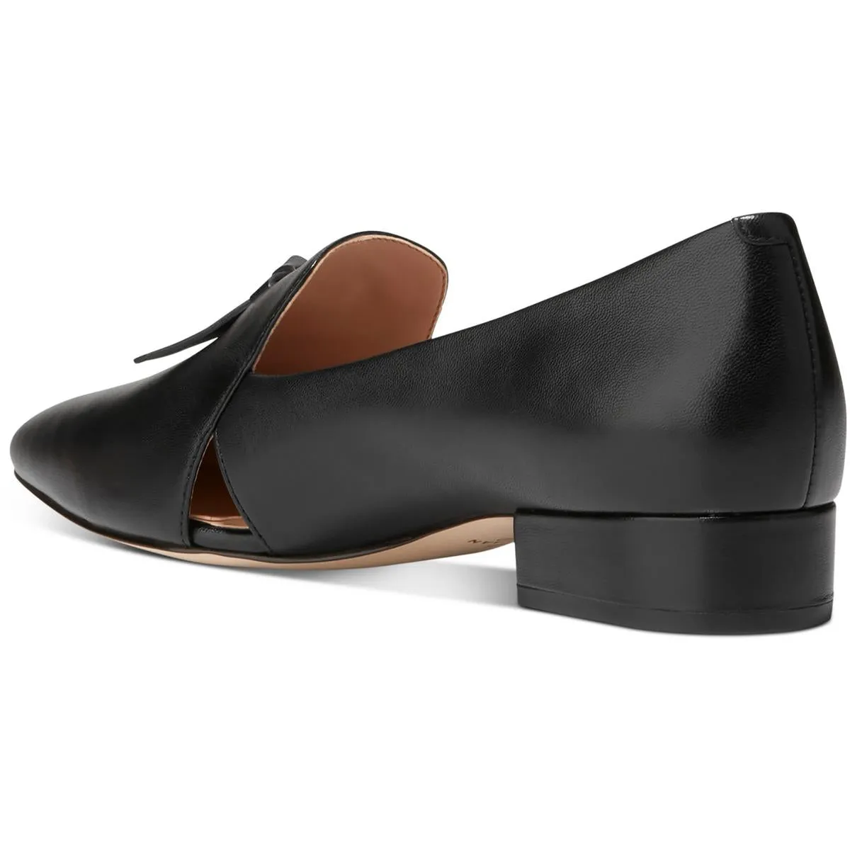 Womens Faux Leather Cut-Out Loafers