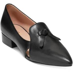 Womens Faux Leather Cut-Out Loafers