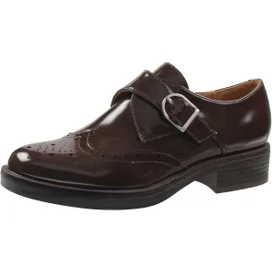 Womens Lace-Up Faux Leather Loafers