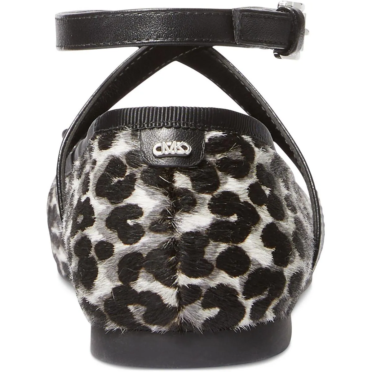 Womens Lace-Up Fur Ballet Flats