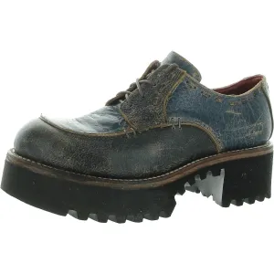 Womens Lace-Up Leather Oxfords