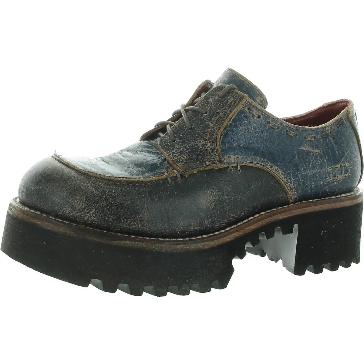 Womens Lace-Up Leather Oxfords