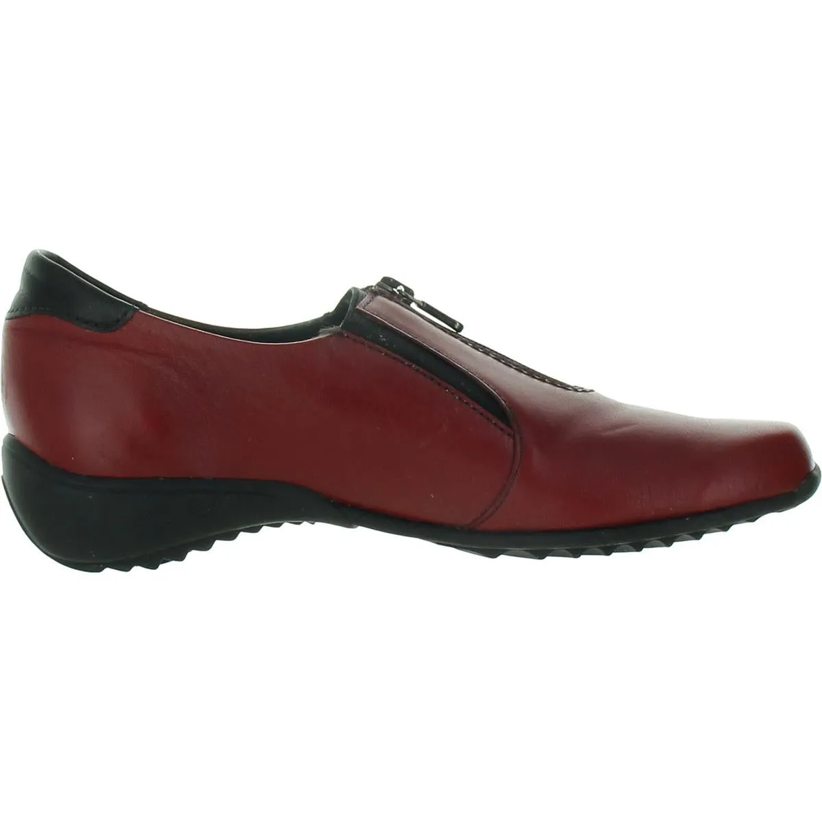 Womens Laceless Faux Leather Flat Shoes
