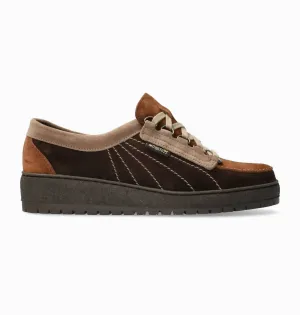 Women's Lady Hand Stitched Oxford Shoes In Dark Brown
