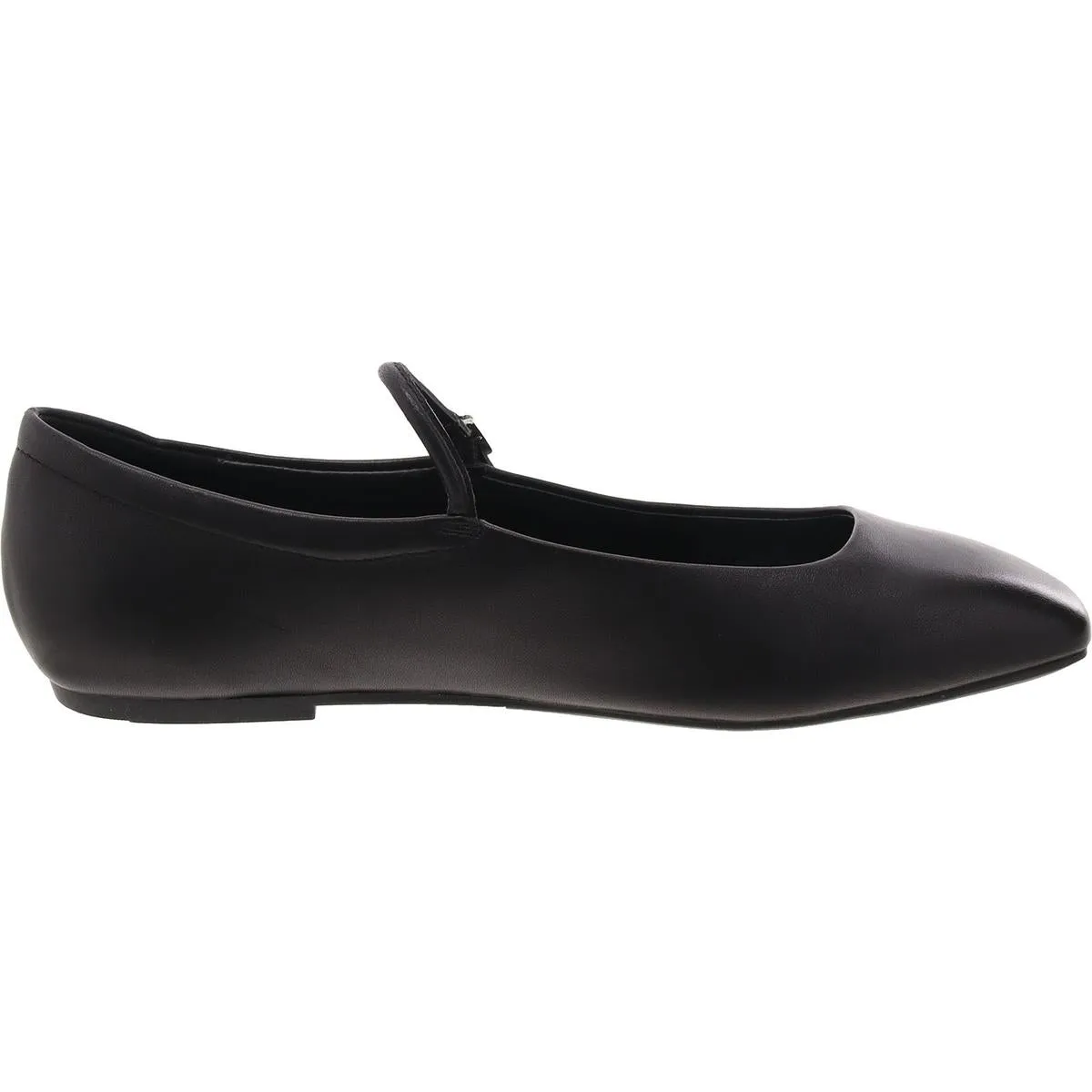 Womens Leather Buckle Ballet Flats