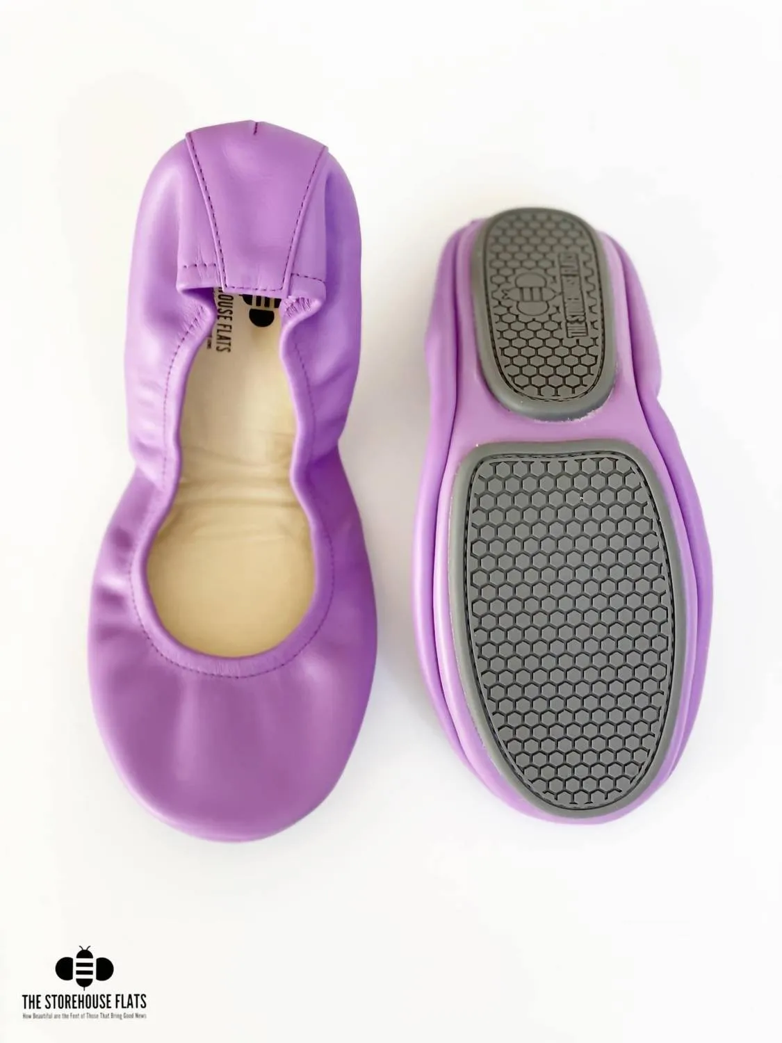 Women's Leather Flats In Classic Purple