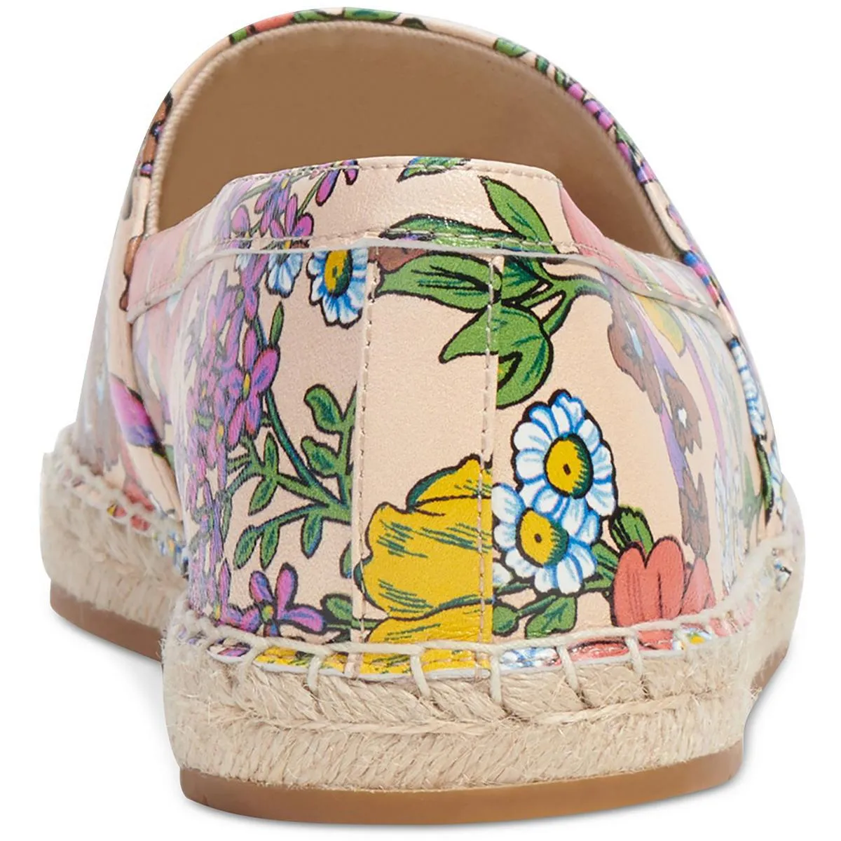 Womens Leather Floral Print Loafers