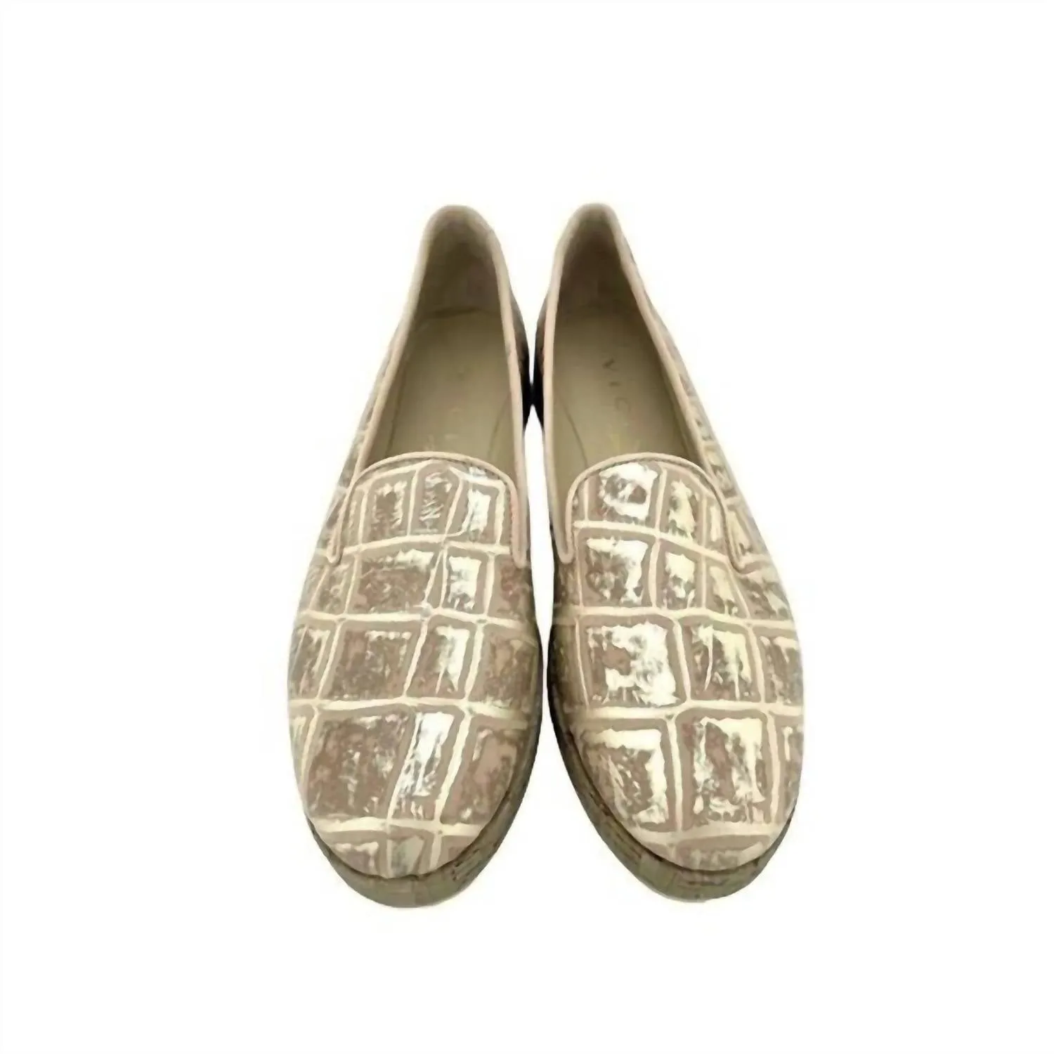 Women's Leather Loafer Flats In Tan