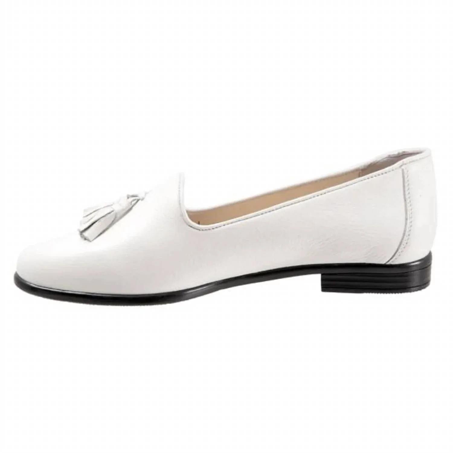 Women's Liz Tassel Leather Loafer In White