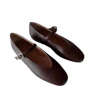 Women's Mafalda Flats In Nappa Chocolate
