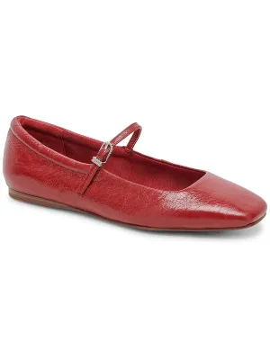 Womens Metallic Leather Ballet Flats