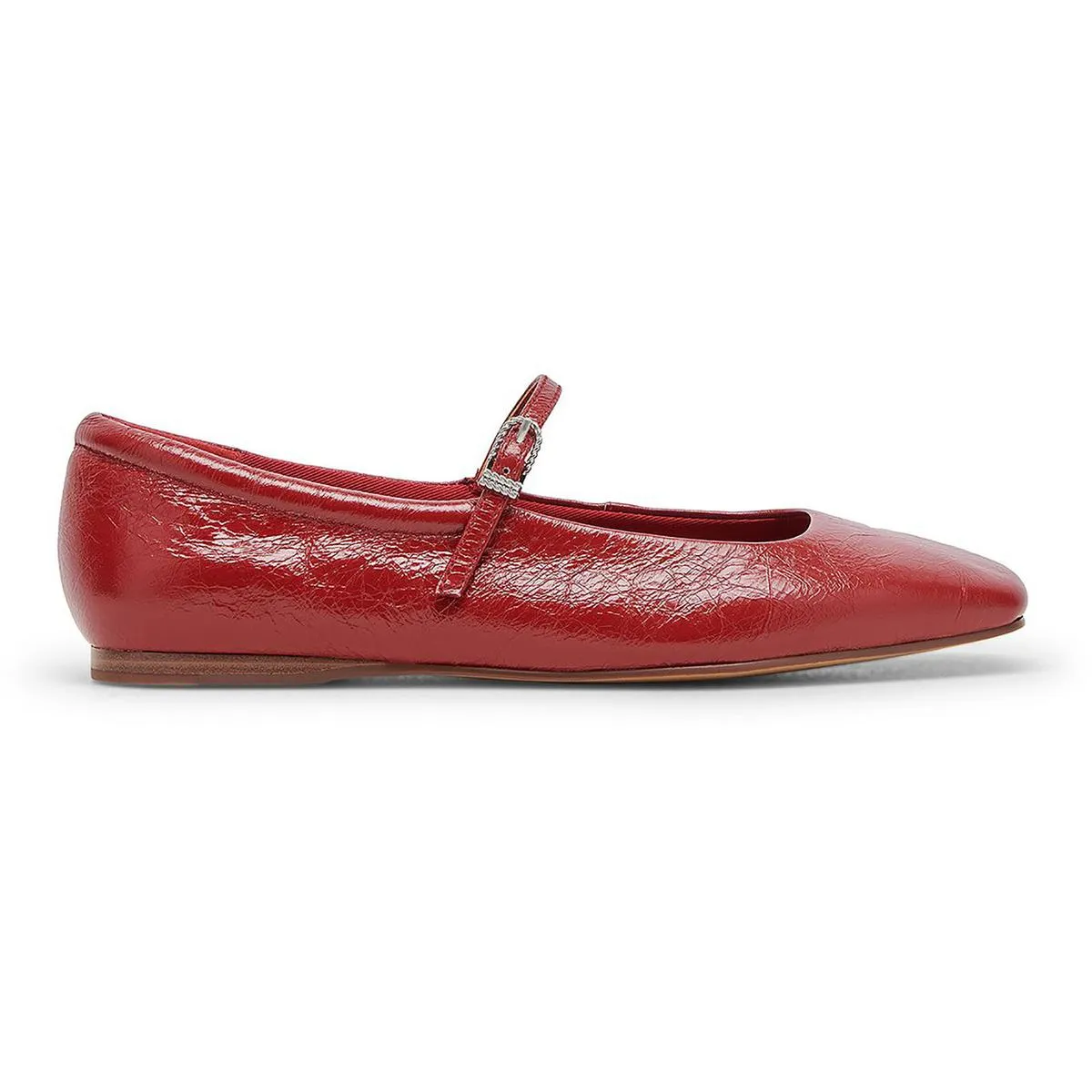 Womens Metallic Leather Ballet Flats