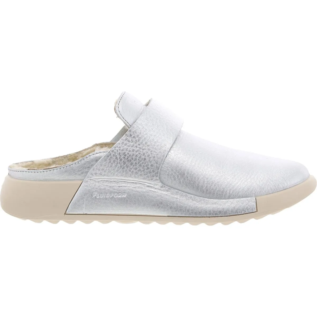 Womens Metallic Leather Mules