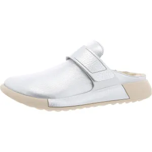 Womens Metallic Leather Mules