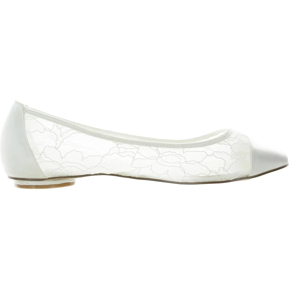Womens Mixed Media Satin Ballet Flats