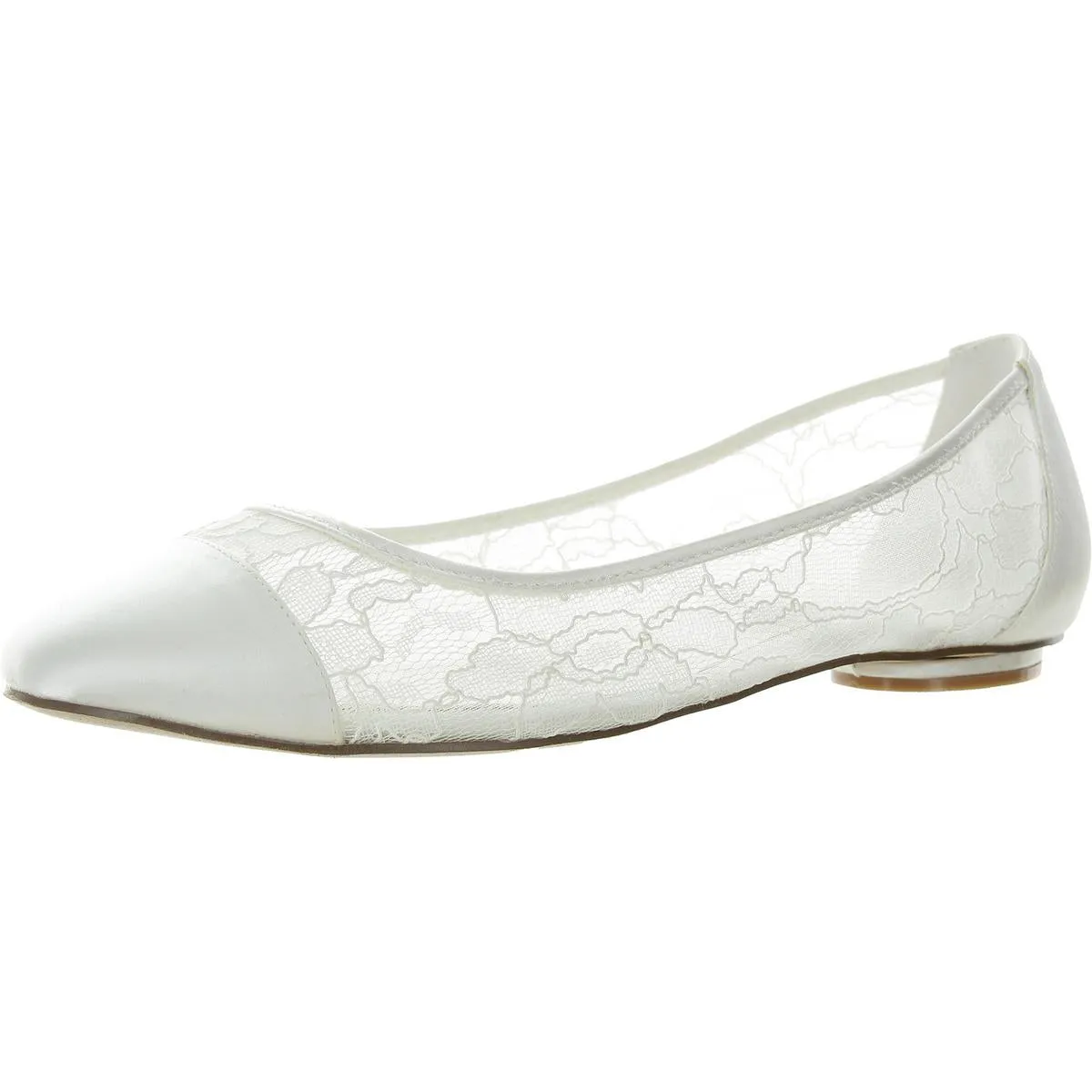 Womens Mixed Media Satin Ballet Flats