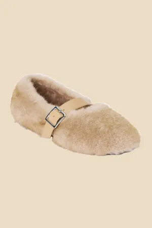 Women's Nome Furry Mary Jane Flats In Natural