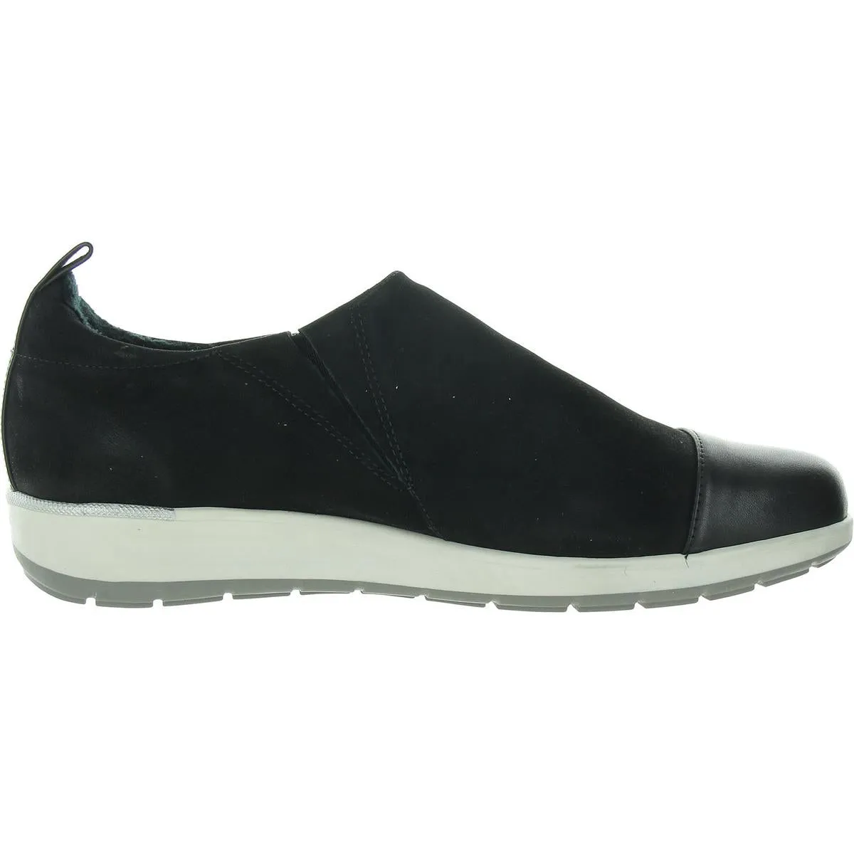 Womens Padded Insole Leather Slip-On Sneakers