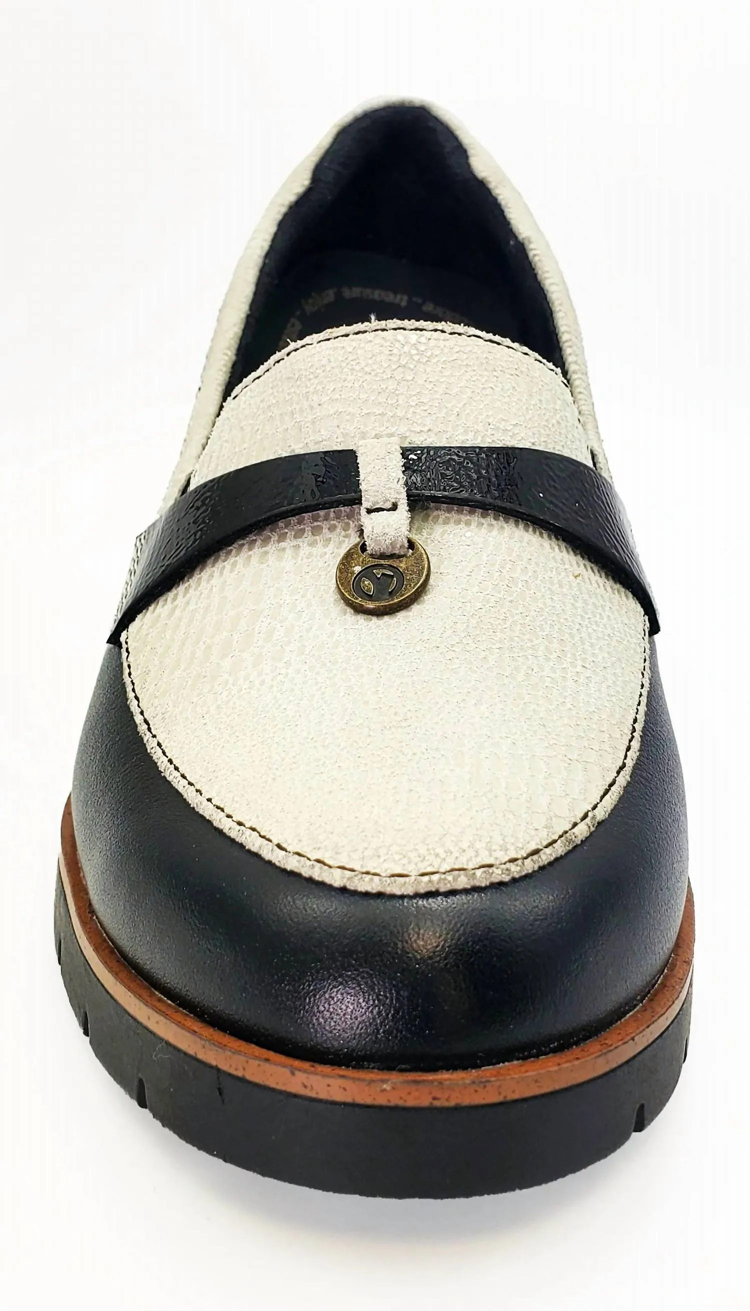 Women's Pamplona Wedge Loafer In Black/oyster
