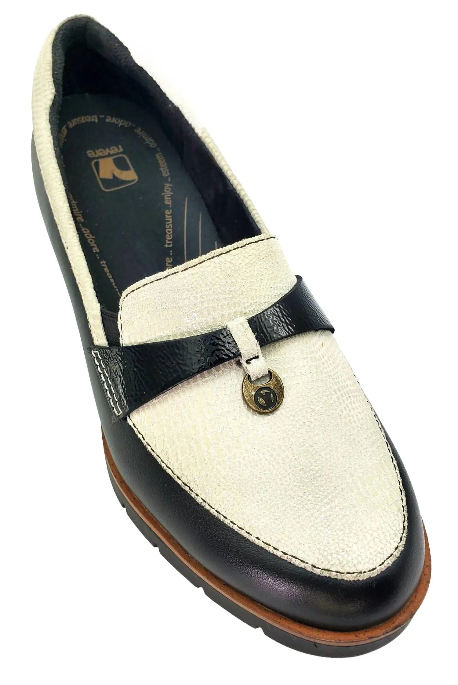 Women's Pamplona Wedge Loafer In Black/oyster