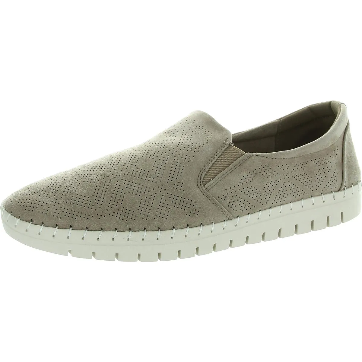 Womens Perforated Leather Flat Shoes