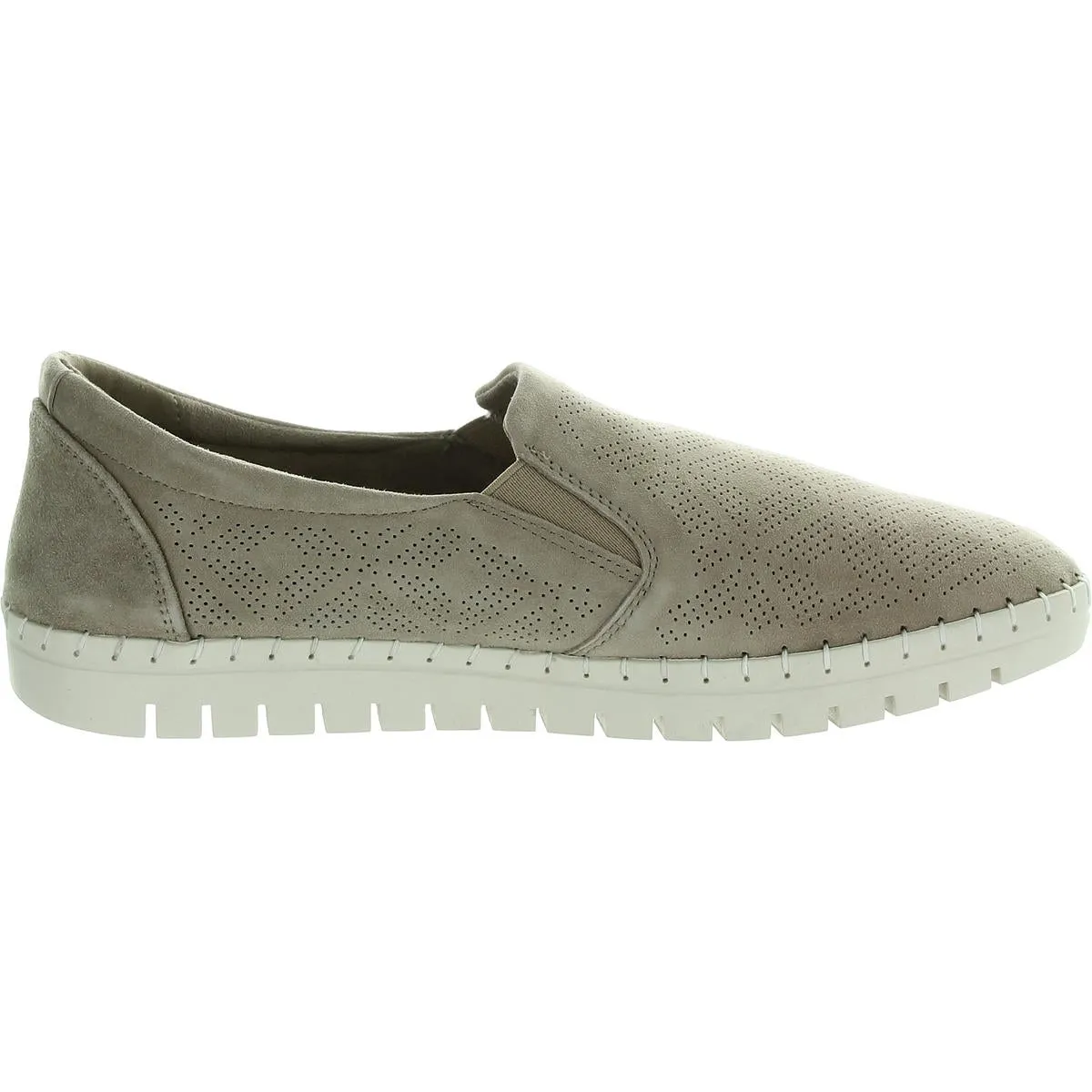 Womens Perforated Leather Flat Shoes