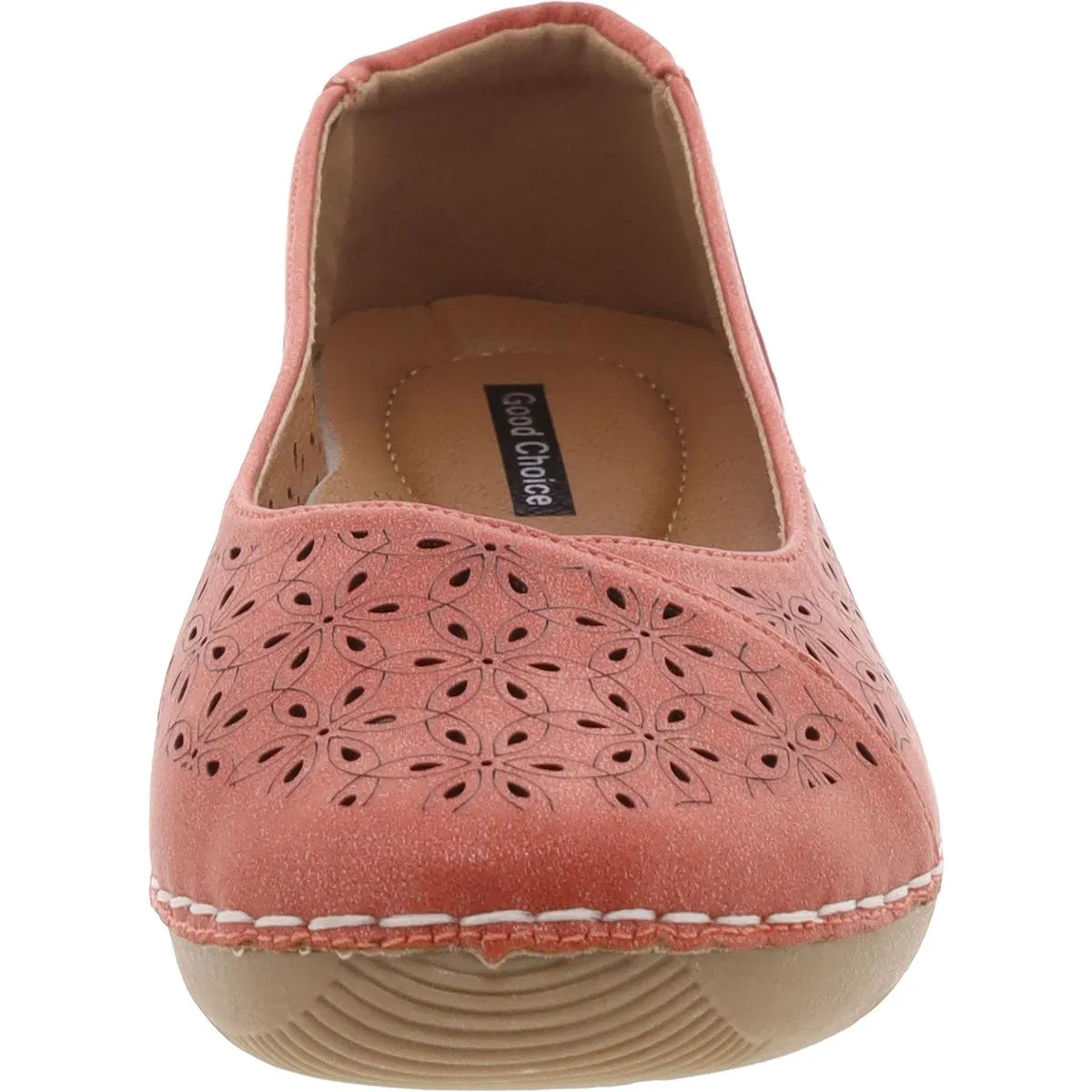 Womens Perforated Manmade Ballet Flats