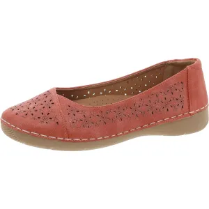 Womens Perforated Manmade Ballet Flats