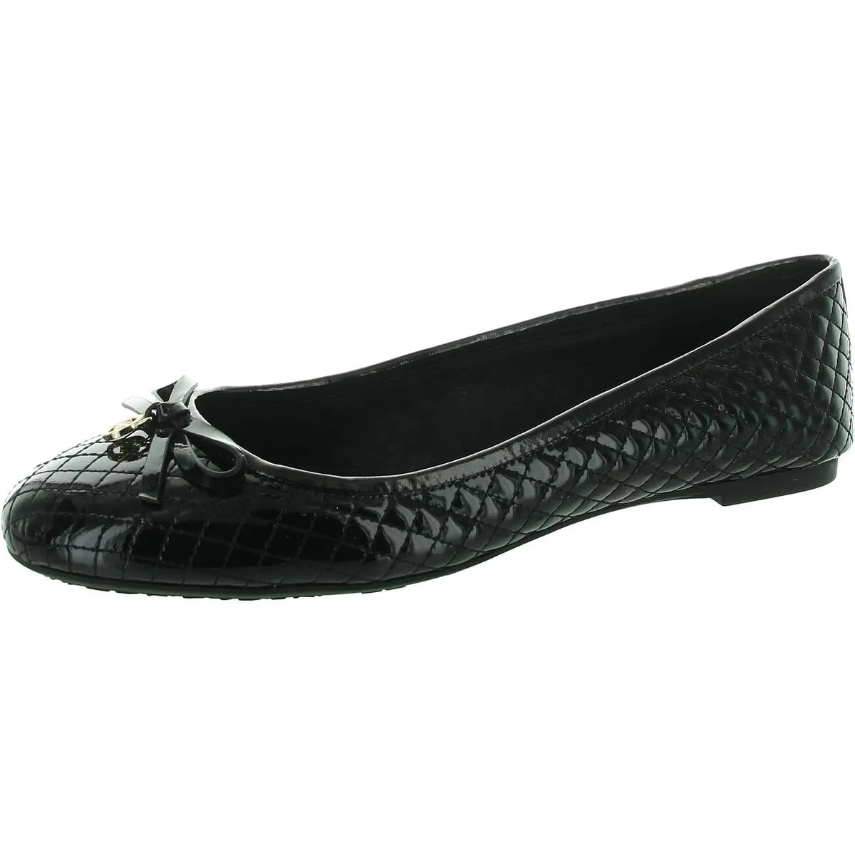 Womens Quilted Leather Flat Shoes