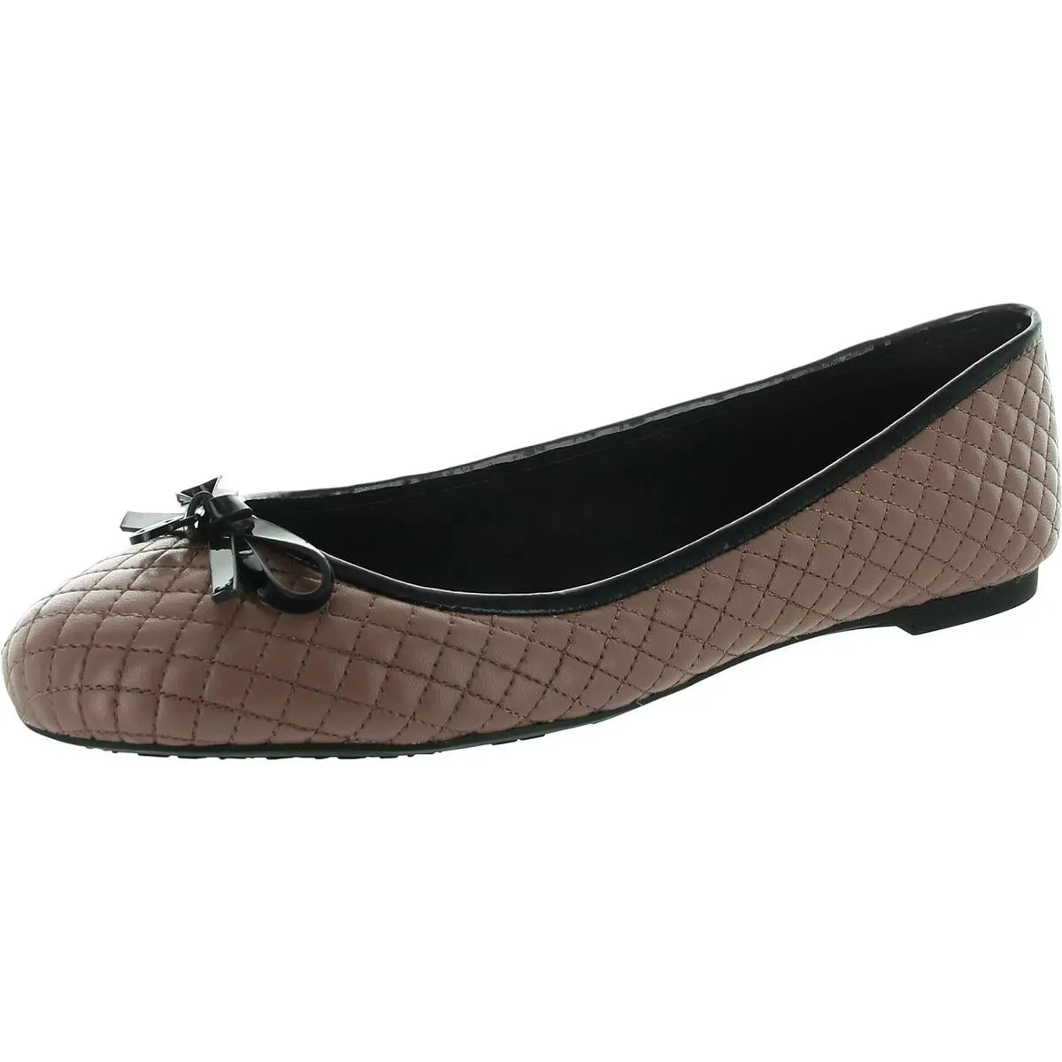 Womens Quilted Leather Flat Shoes