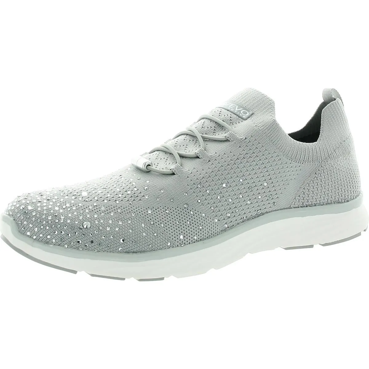 Womens Rhinestone Man Made Slip-On Sneakers