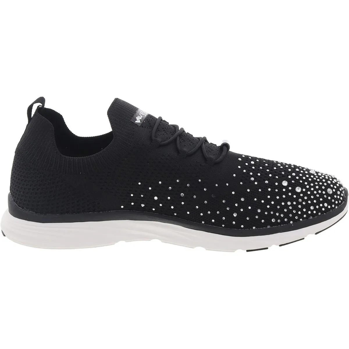 Womens Rhinestone Man Made Slip-On Sneakers
