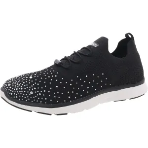 Womens Rhinestone Man Made Slip-On Sneakers