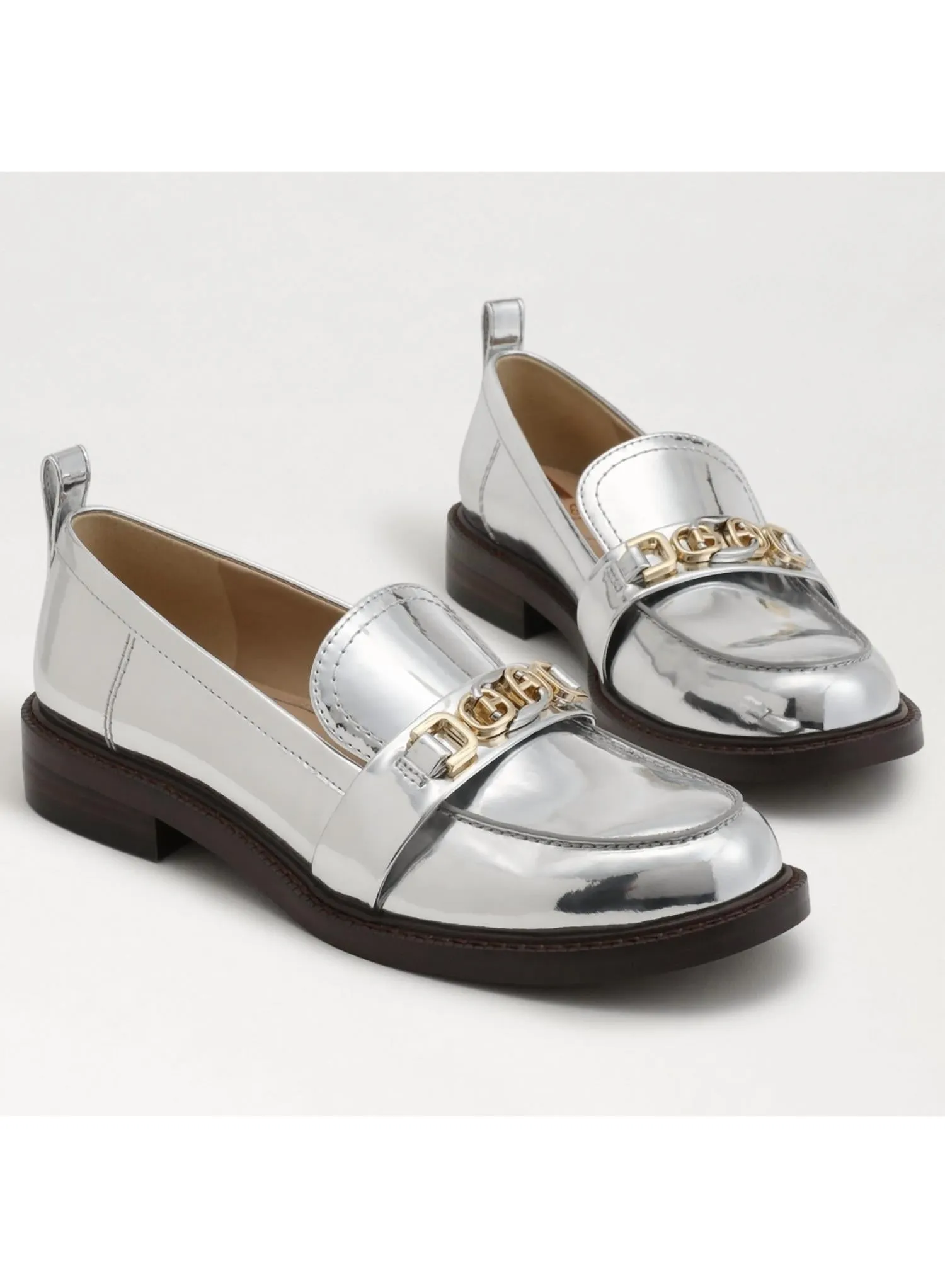 Women's Shiny Buckle Loafer In Silver