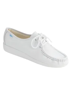 Women's Siesta Lace Up Loafer - Medium In White