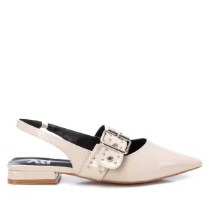 Women's Slingback Flat Shoes In Beige