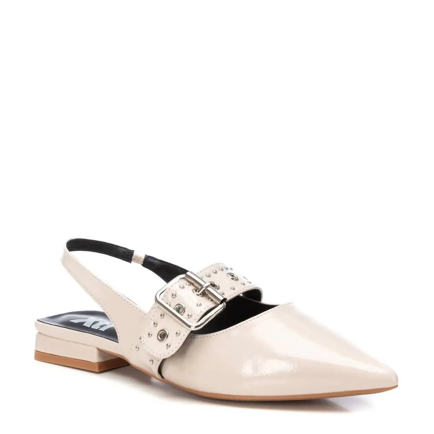 Women's Slingback Flat Shoes In Beige