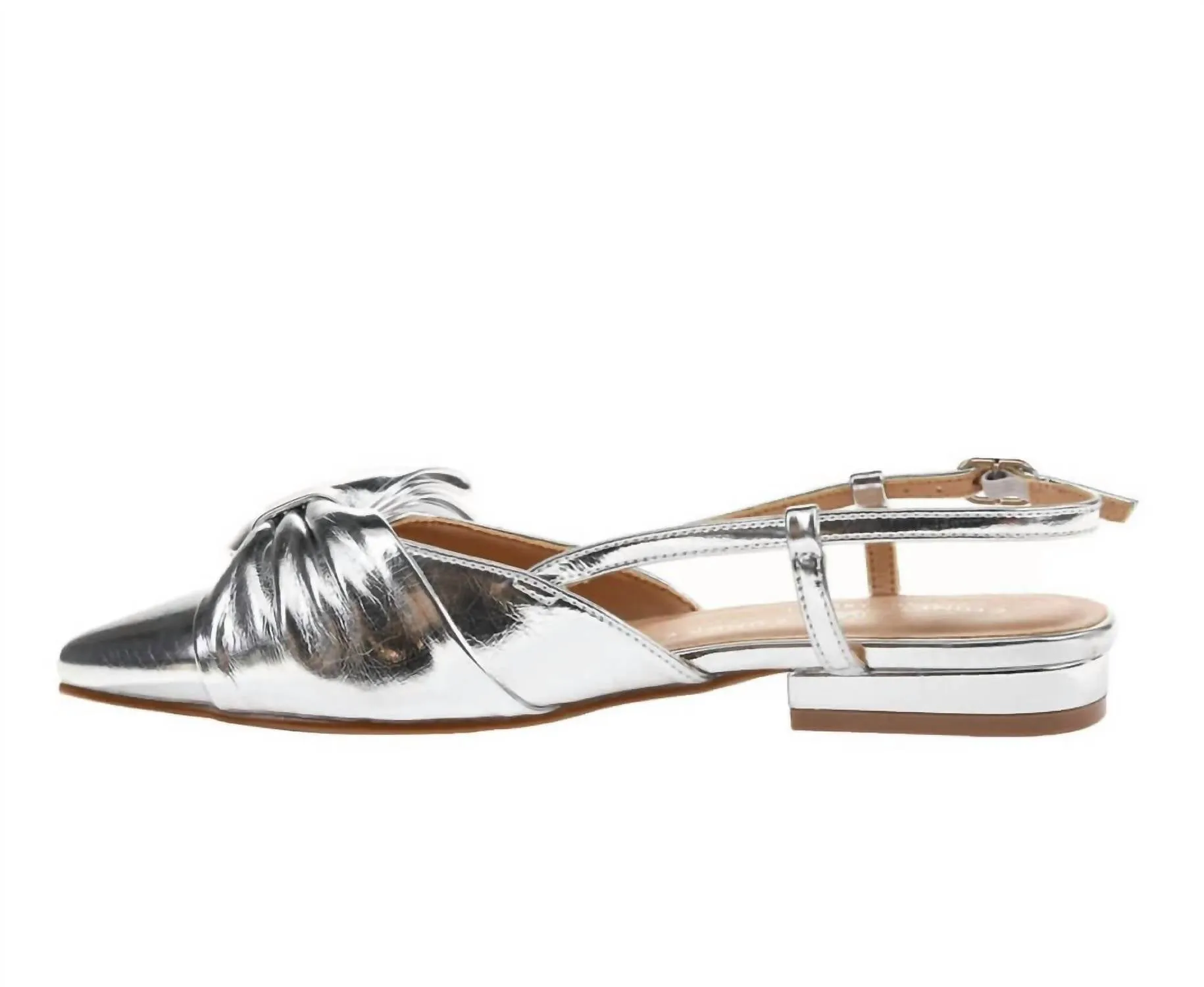 Women's Slingback Pointed Toe Flats In Silver