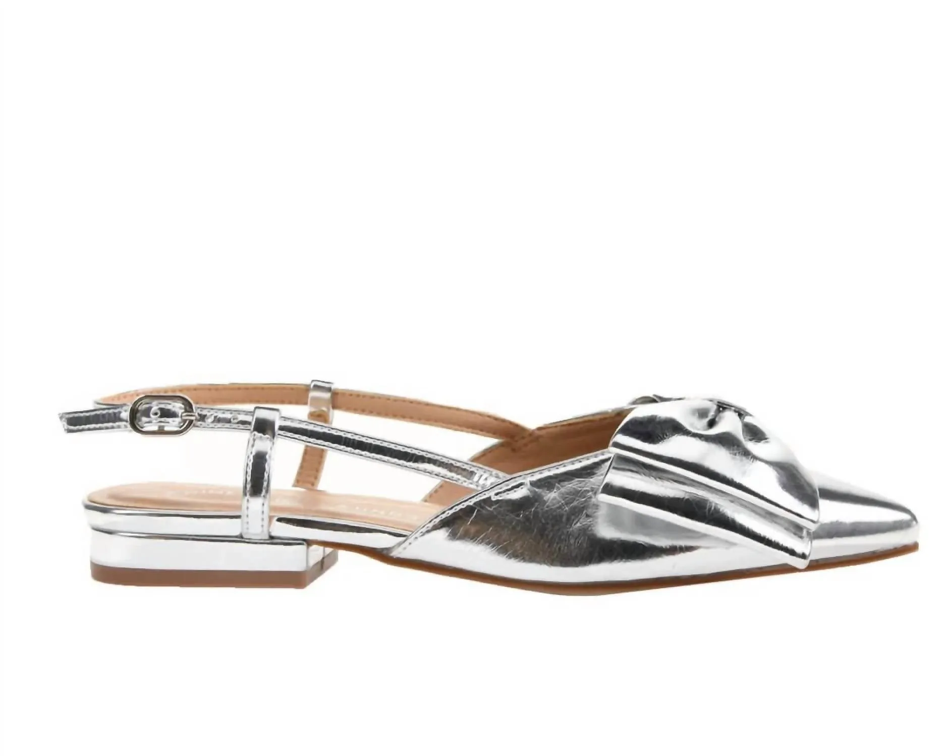 Women's Slingback Pointed Toe Flats In Silver