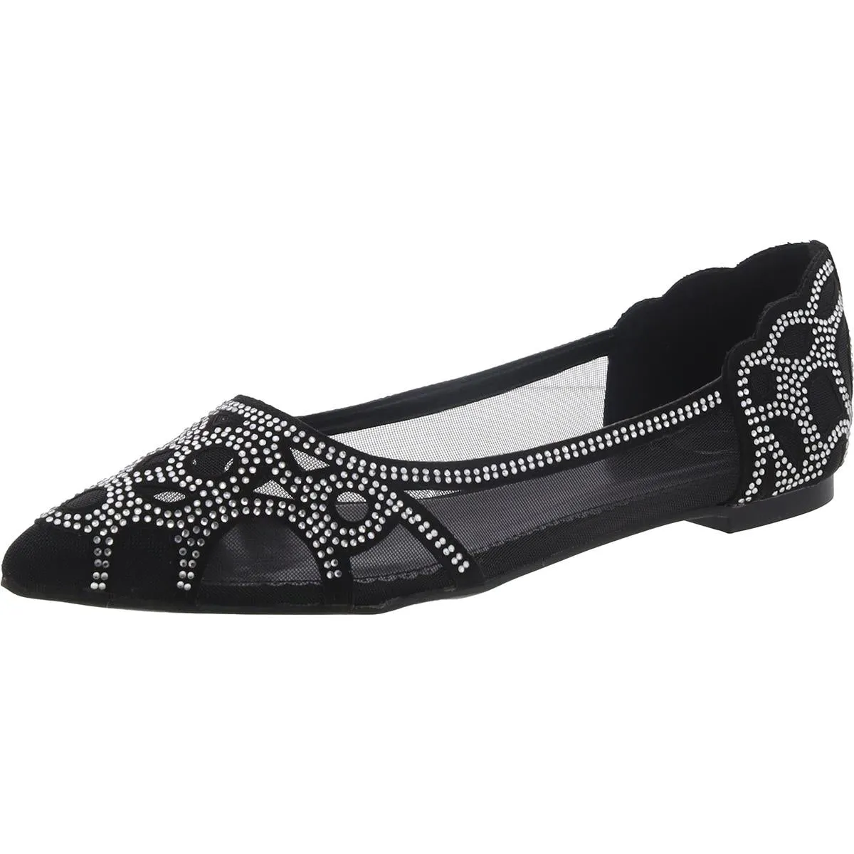 Womens Slip On Rhinestone Ballet Flats