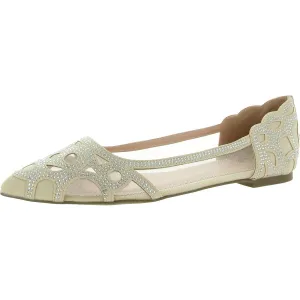 Womens Slip On Rhinestone Ballet Flats