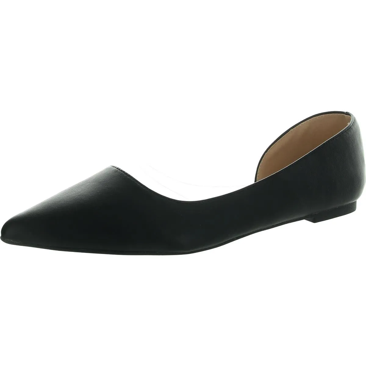 Womens Solid Faux Leather D'Orsay