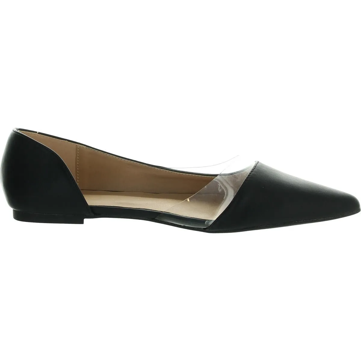 Womens Solid Faux Leather D'Orsay