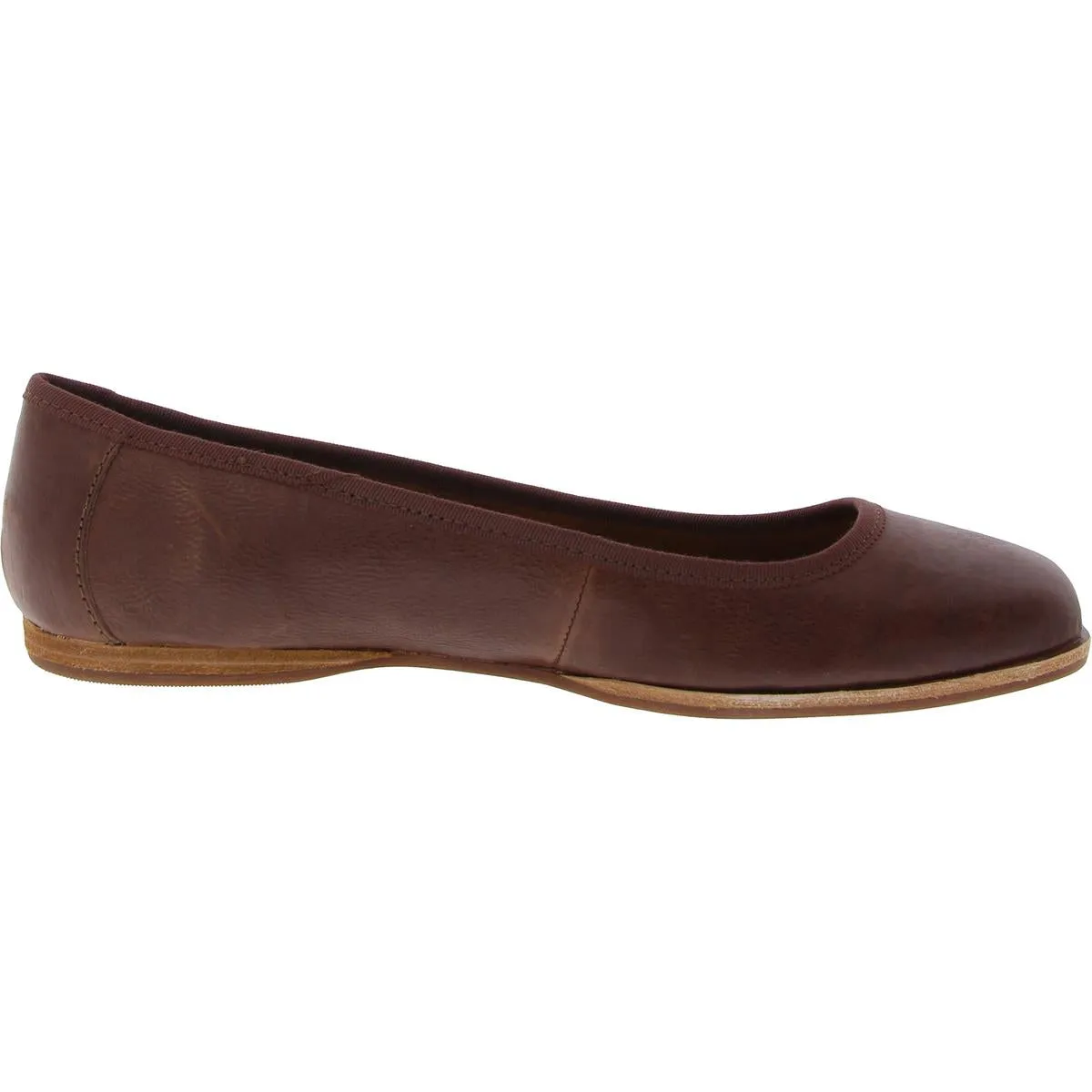 Womens Solid Leather Ballet Flats