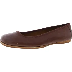Womens Solid Leather Ballet Flats