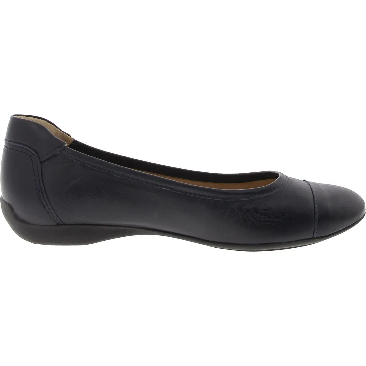 Womens Solid Leather Flat Shoes