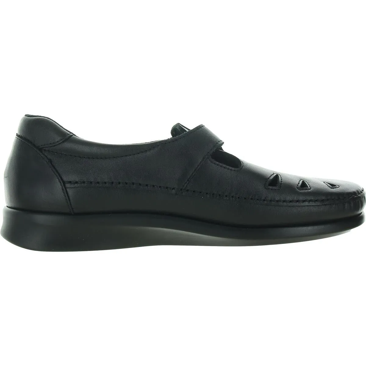 Womens Solid Leather Slip-On Sneakers
